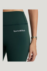 Serif Logo Legging - Forest/White — model side