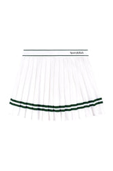 Serif Logo Pleated Skirt - White/Forest — packshot