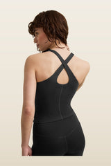 SkinLuxe Cross Back Vest - Shadow — model back