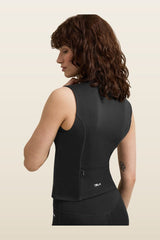 SkinLuxe Sleeveless Zip Through Running Top - Shadow — model back