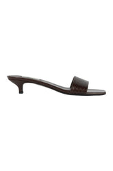 Slim lizard-embossed bandeau mules — packshot