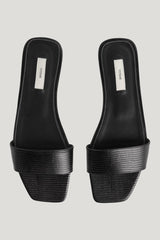 Slim lizard-embossed bandeau slides — model side