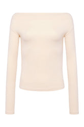 Slinky Rib Off-The-Shoulder Shirt — packshot
