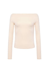 Slinky Rib Off-The-Shoulder Shirt — packshot
