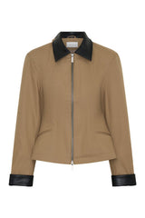 Solange Zip Up Collared Jacket - Natural — packshot