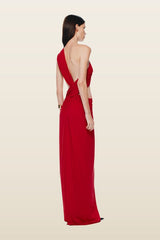 The Solstice Cupro Dress — model back