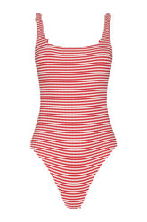 Square Neck One Piece | Cayenne Stripe — packshot