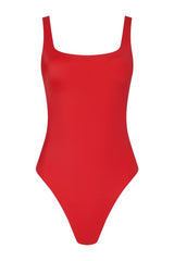 Square Neck One Piece | Smooth Cayenne — packshot