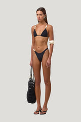 Stone Strap Triangle Top (Faux Suede — model side