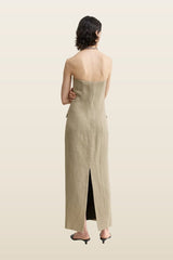 Strapless pocket dress — model back