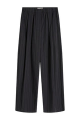 Stripe Relaxed Pleat Pants - Ink Stripe — packshot