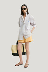 Striped summer shirt — model front