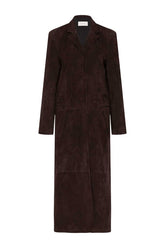 Suede Tailored Coat - Coffee — packshot