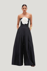 Taffeta Bloom Jumpsuit — model front