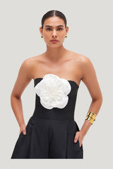 Taffeta Bloom Jumpsuit — model side