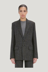 Tailored Jacket In Grey Melange — model side
