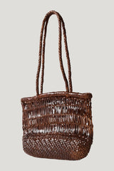 Textured Petit Bagu - Chestnut — model front