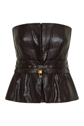 Thalia Faux Leather Boned Corset — packshot
