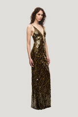 The Sapphire Sequin Dress — model side