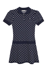 Tumi Sweater Dress In Navy White Polka Dot — packshot