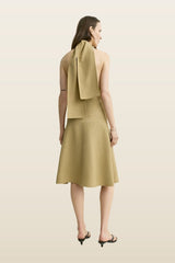 Twist halter dress cumin — model back