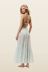 Umber Cotton Cover-Up Skirt — model back