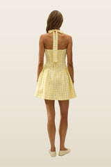 Venza Mini Dress Gingham — model back