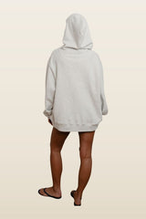 Vintage Star Varsity Hoodie - Heather Grey Star — model back
