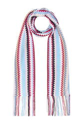 Viscose scarf with fringes and zigzag motif — packshot
