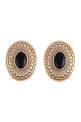 Western Oval Earring (Gold/Black) — packshot