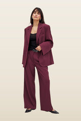 Wide High Waist Suit Pants — model back