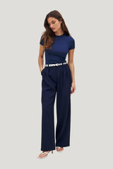 Wide High Waist Suit Pants — model front