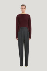 Cecilia Trouser In Grey Melange — model front