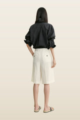 Wide tailored shorts — model back