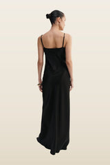 Winona Satin Dress, — model back