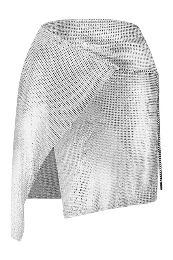 Winona Wrap Skirt Chrome Silver — packshot