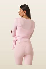 Ballet Wrap Long Sleeve Top - Ballerina — model back