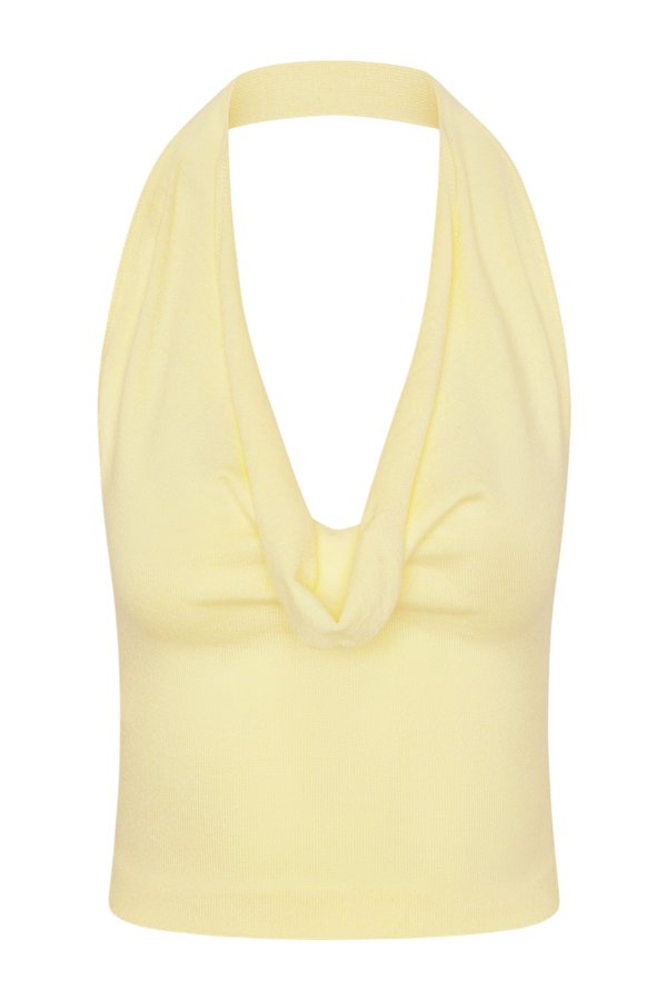 x JENNIE Briar Knit Halter Top - Morning Light — packshot