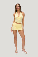 x JENNIE Briar Knit Mini Skort - Morning Light — model front