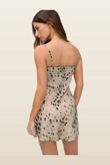 x JENNIE Scarlet Satin Mini Dress - Marrakesh — model back