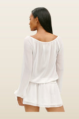 x Paige Lorenze Forever Yours Chiffon Mini Dress - Sunday Ceremony — model back