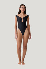 Yumi U-Wire Plunge One Piece Swimsuit — model front