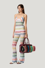 Zig zag lace tank top — model front