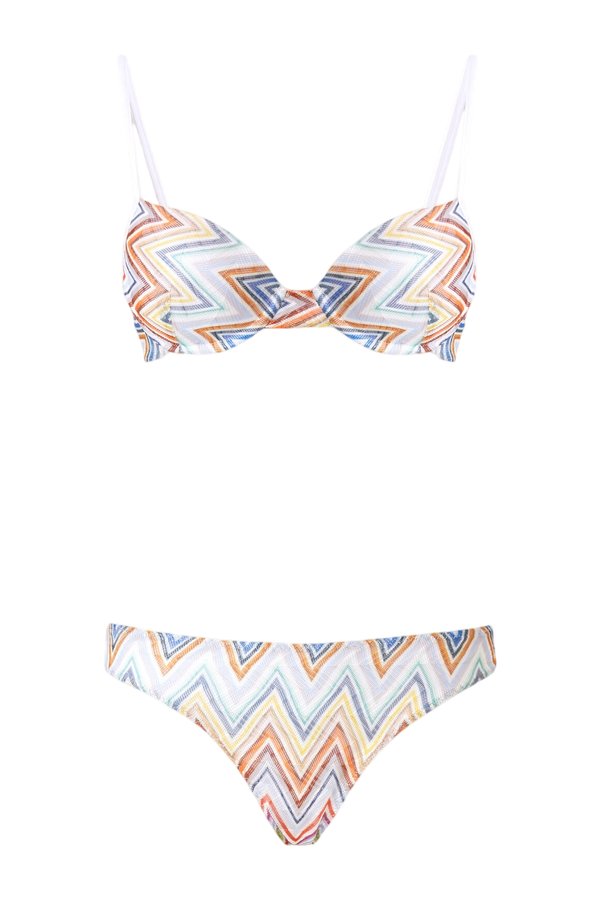 Zig zag printed fabric bikini with balconette top — packshot