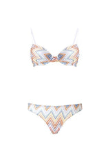 Zig zag printed fabric bikini with balconette top — packshot