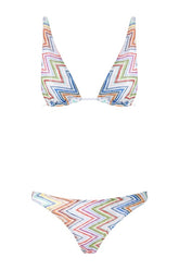 Zig zag printed fabric bikini with elongated top — packshot