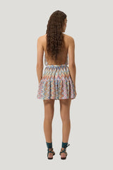Zig zag tulle cover-up mini dress — model side