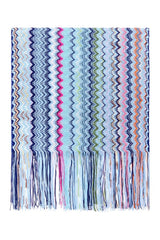 Zigzag viscose scarf with fringes — packshot