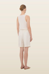 ZINIA LDS Silk twill bermuda — model back