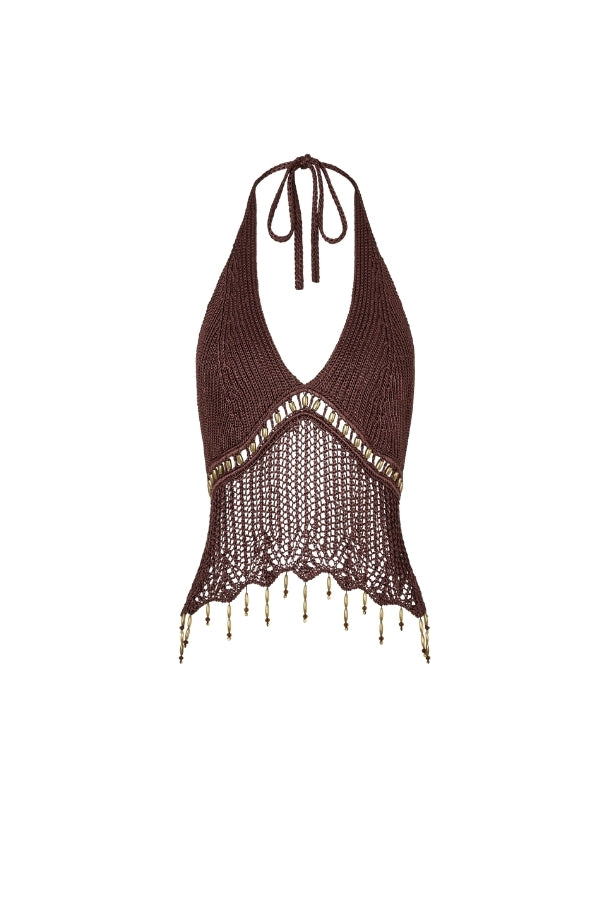 Amaré Crochet Top in Cacao